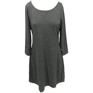 Patagonia Cross Back 3/4 Sleeve Round Neck Knee Length Dress Size M Gray Stretch